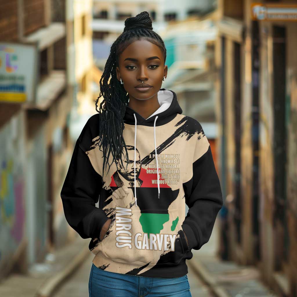 Marcus Garvey Day Hoodie UNIA Flag Mix African Map - African Pride