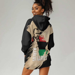 Marcus Garvey Day Hoodie Dress UNIA Flag Mix African Map - African Pride