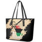 Marcus Garvey Day Leather Tote Bag UNIA Flag Mix African Map - African Pride