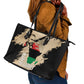 Marcus Garvey Day Leather Tote Bag UNIA Flag Mix African Map - African Pride