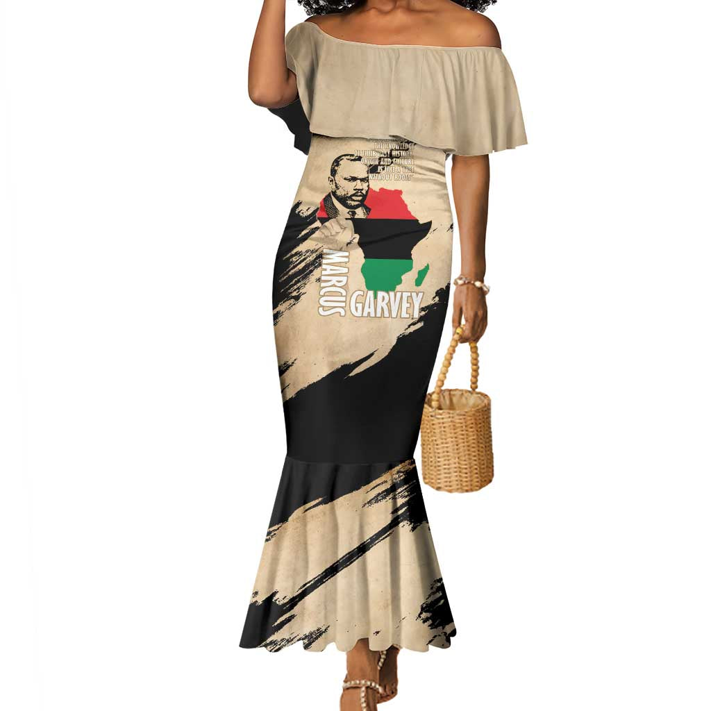 Marcus Garvey Day Mermaid Dress UNIA Flag Mix African Map - African Pride