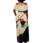Marcus Garvey Day Off Shoulder Maxi Dress UNIA Flag Mix African Map - African Pride