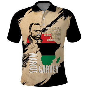 Marcus Garvey Day Polo Shirt UNIA Flag Mix African Map - African Pride