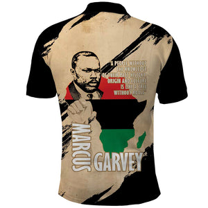 Marcus Garvey Day Polo Shirt UNIA Flag Mix African Map - African Pride
