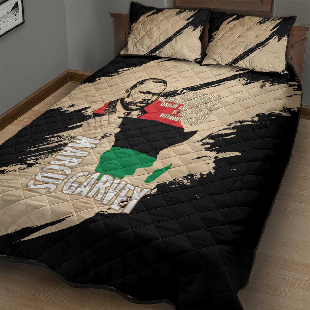 Marcus Garvey Day Quilt Bed Set UNIA Flag Mix African Map - African Pride