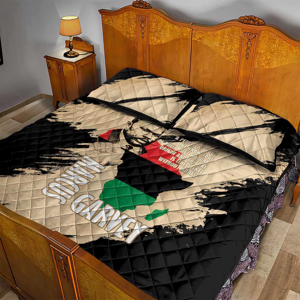 Marcus Garvey Day Quilt Bed Set UNIA Flag Mix African Map - African Pride