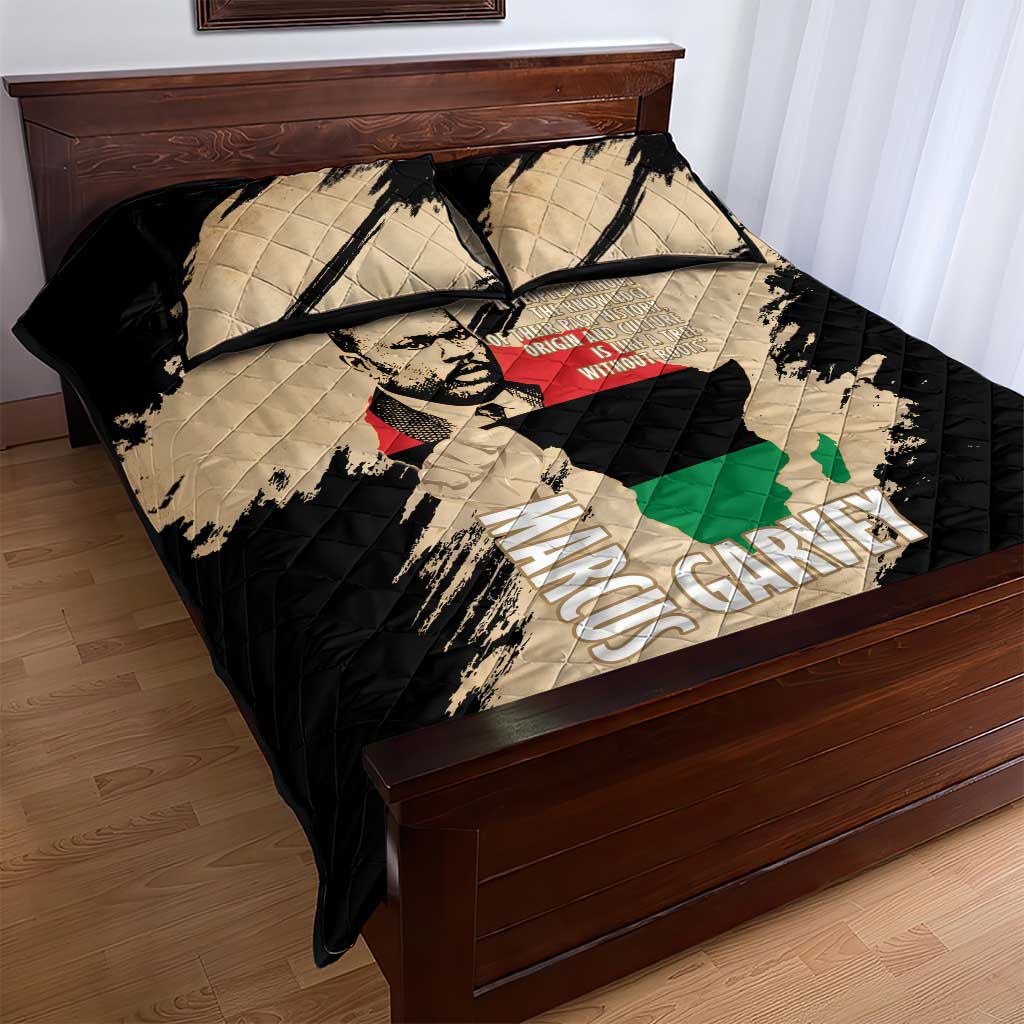 Marcus Garvey Day Quilt Bed Set UNIA Flag Mix African Map - African Pride