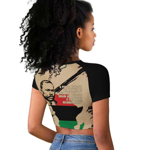 Marcus Garvey Day Raglan Cropped T shirt UNIA Flag Mix African Map - African Pride