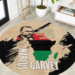 Marcus Garvey Day Round Carpet UNIA Flag Mix African Map - African Pride