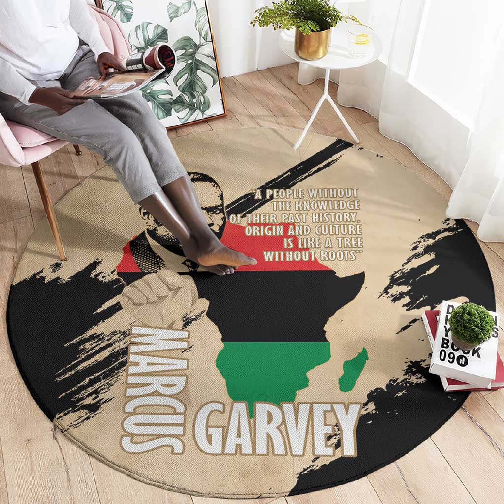 Marcus Garvey Day Round Carpet UNIA Flag Mix African Map - African Pride