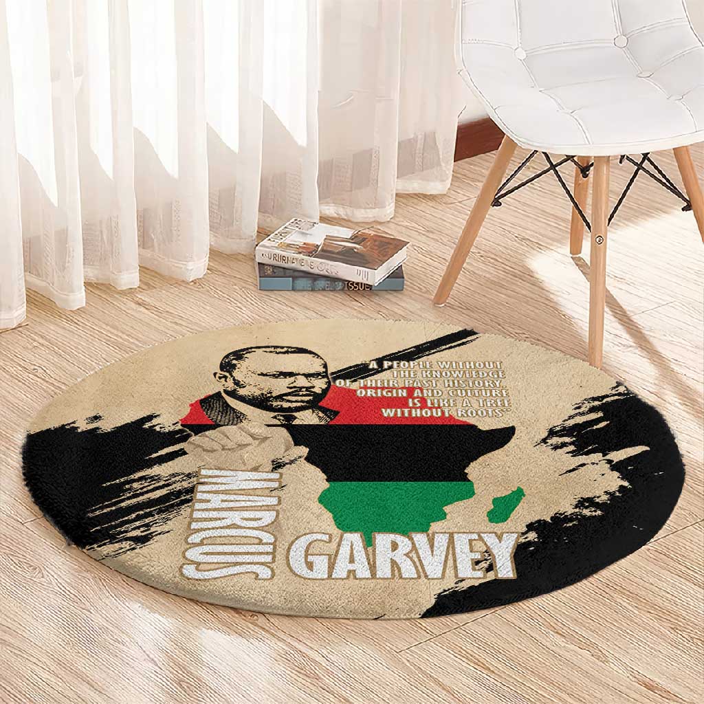 Marcus Garvey Day Round Carpet UNIA Flag Mix African Map - African Pride