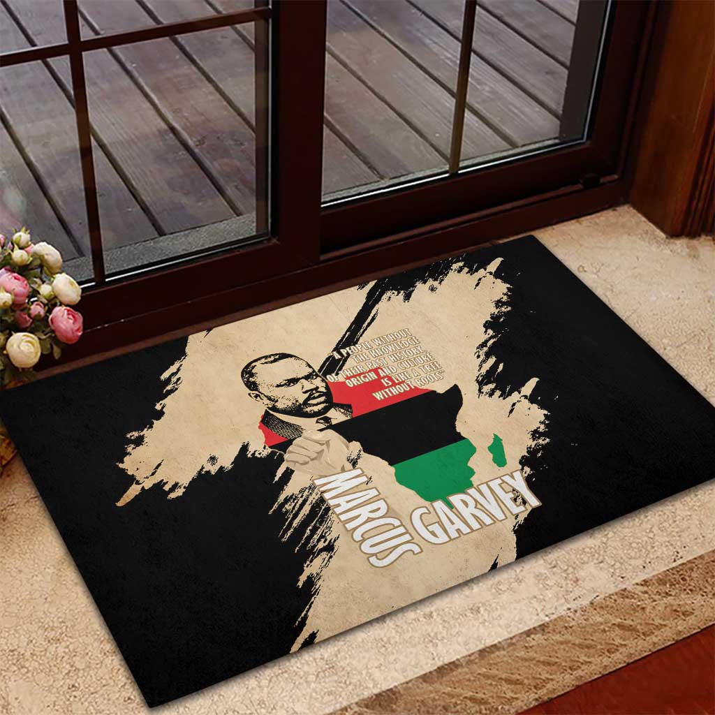 Marcus Garvey Day Rubber Doormat UNIA Flag Mix African Map - African Pride
