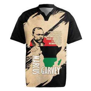 Marcus Garvey Day Rugby Jersey UNIA Flag Mix African Map - African Pride