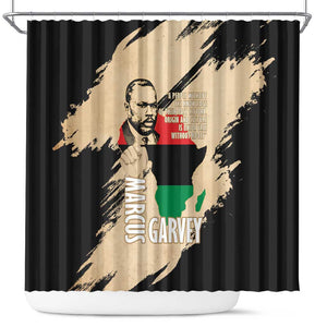 Marcus Garvey Day Shower Curtain UNIA Flag Mix African Map - African Pride