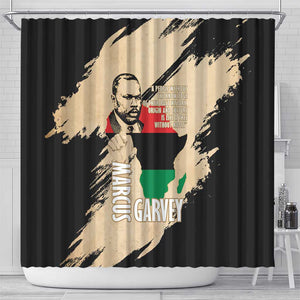 Marcus Garvey Day Shower Curtain UNIA Flag Mix African Map - African Pride