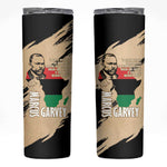 Marcus Garvey Day Skinny Tumbler UNIA Flag Mix African Map - African Pride