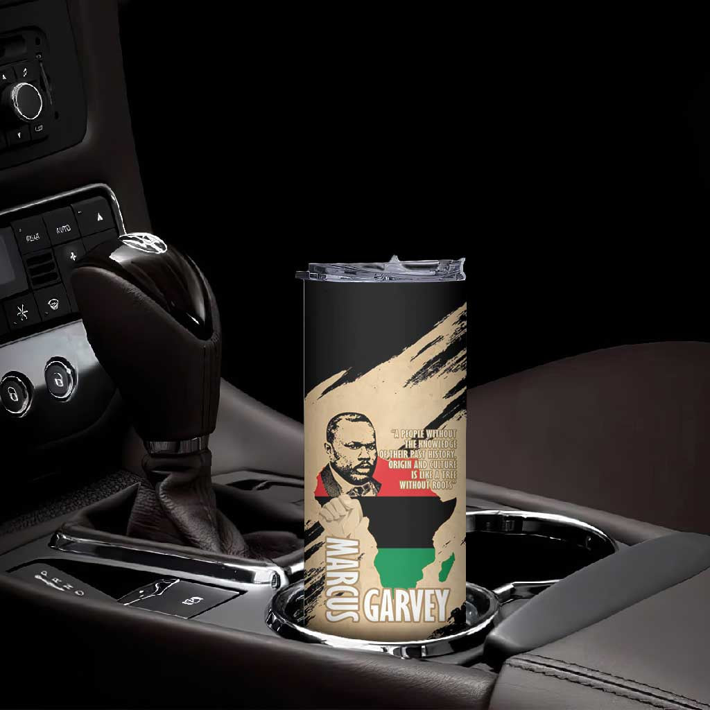Marcus Garvey Day Skinny Tumbler UNIA Flag Mix African Map - African Pride