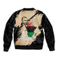 Marcus Garvey Day Sleeve Zip Bomber Jacket UNIA Flag Mix African Map - African Pride