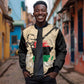 Marcus Garvey Day Sleeve Zip Bomber Jacket UNIA Flag Mix African Map - African Pride