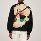 Marcus Garvey Day Sleeve Zip Bomber Jacket UNIA Flag Mix African Map - African Pride