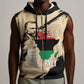 Marcus Garvey Day Sleeveless Zip Hoodie UNIA Flag Mix African Map - African Pride