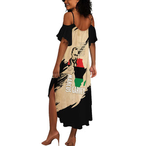 Marcus Garvey Day Summer Maxi Dress UNIA Flag Mix African Map - African Pride