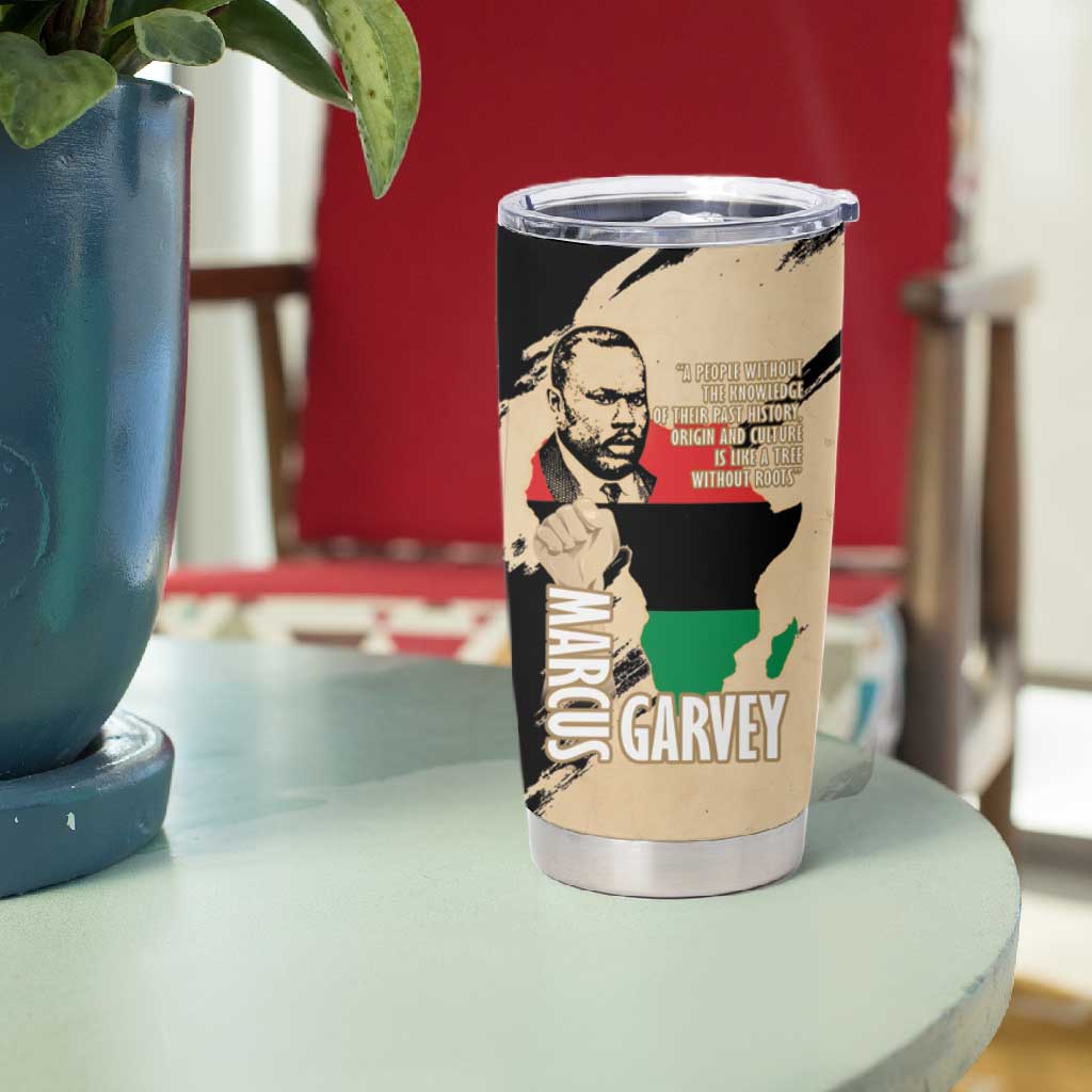 Marcus Garvey Day Tumbler Cup UNIA Flag Mix African Map - African Pride