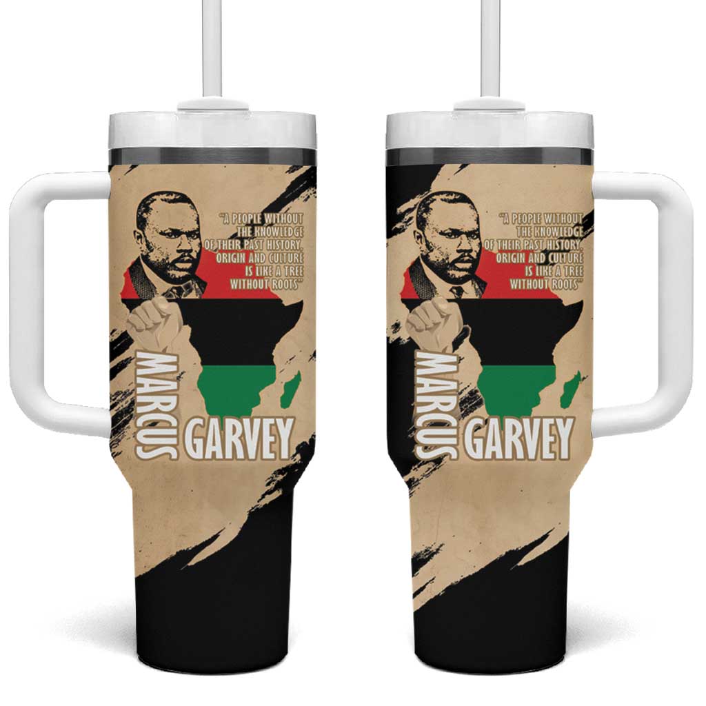 Marcus Garvey Day Tumbler With Handle UNIA Flag Mix African Map - African Pride
