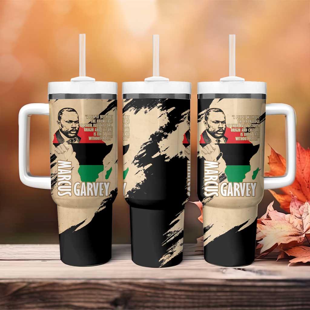Marcus Garvey Day Tumbler With Handle UNIA Flag Mix African Map - African Pride