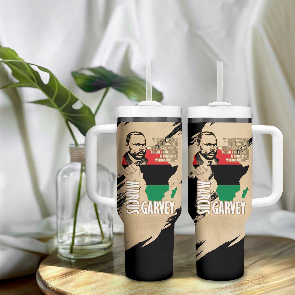 Marcus Garvey Day Tumbler With Handle UNIA Flag Mix African Map - African Pride