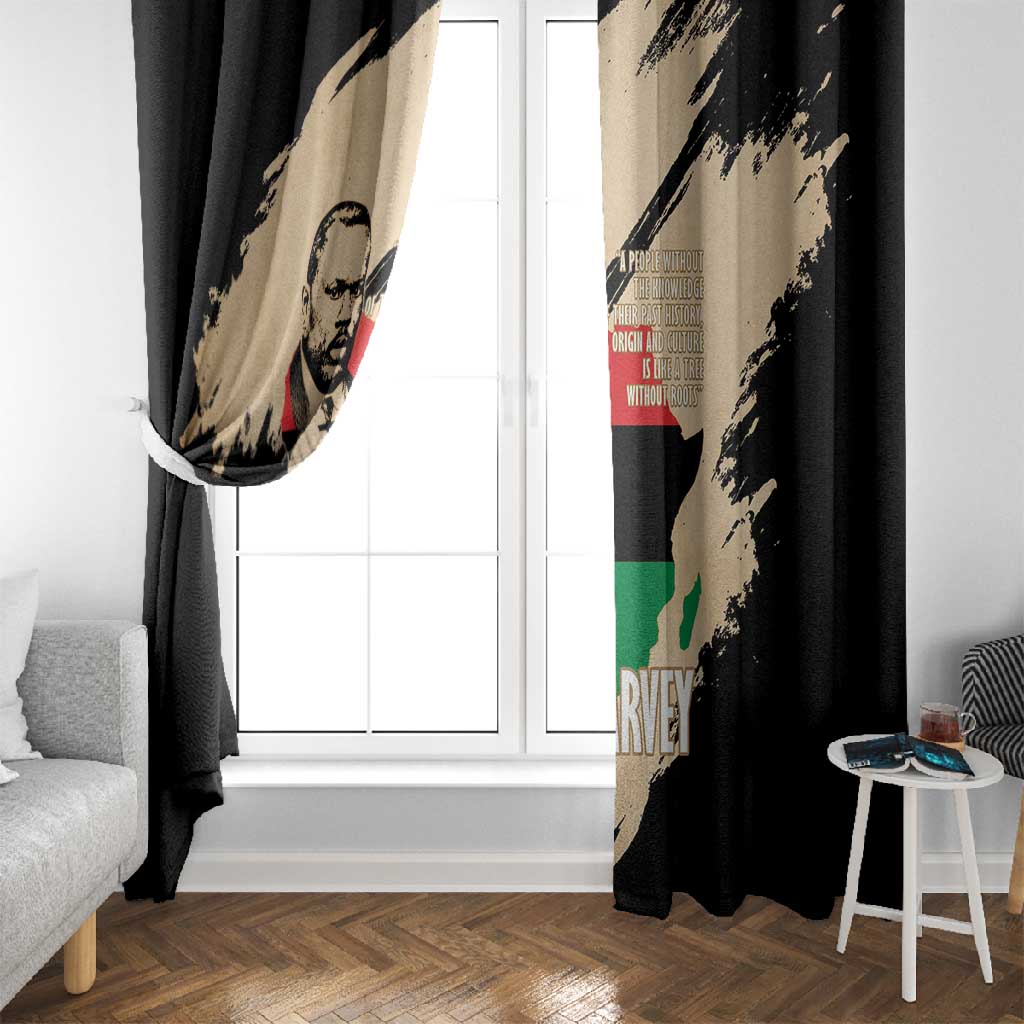 Marcus Garvey Day Window Curtain UNIA Flag Mix African Map - African Pride