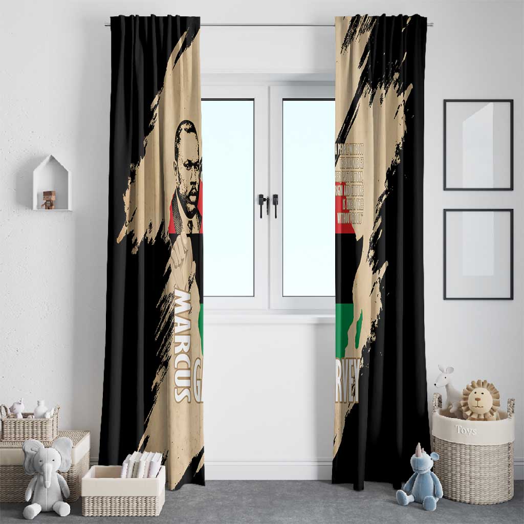 Marcus Garvey Day Window Curtain UNIA Flag Mix African Map - African Pride