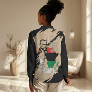 Marcus Garvey Day Women Casual Shirt UNIA Flag Mix African Map - African Pride
