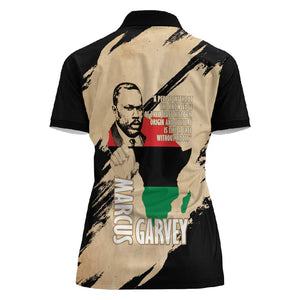 Marcus Garvey Day Women Polo Shirt UNIA Flag Mix African Map - African Pride