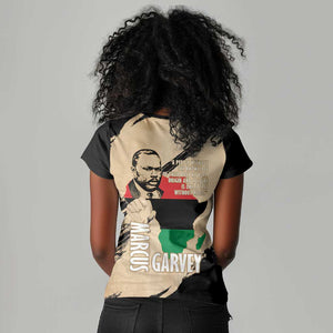 Marcus Garvey Day Women V-Neck T-Shirt UNIA Flag Mix African Map - African Pride