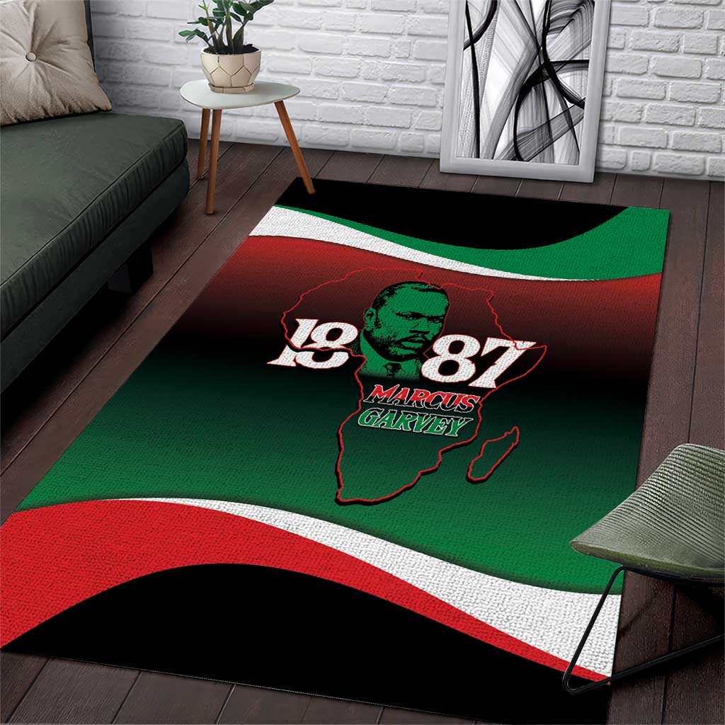 Marcus Garvey 1887 Area Rug African Map Curves Style - African Pride