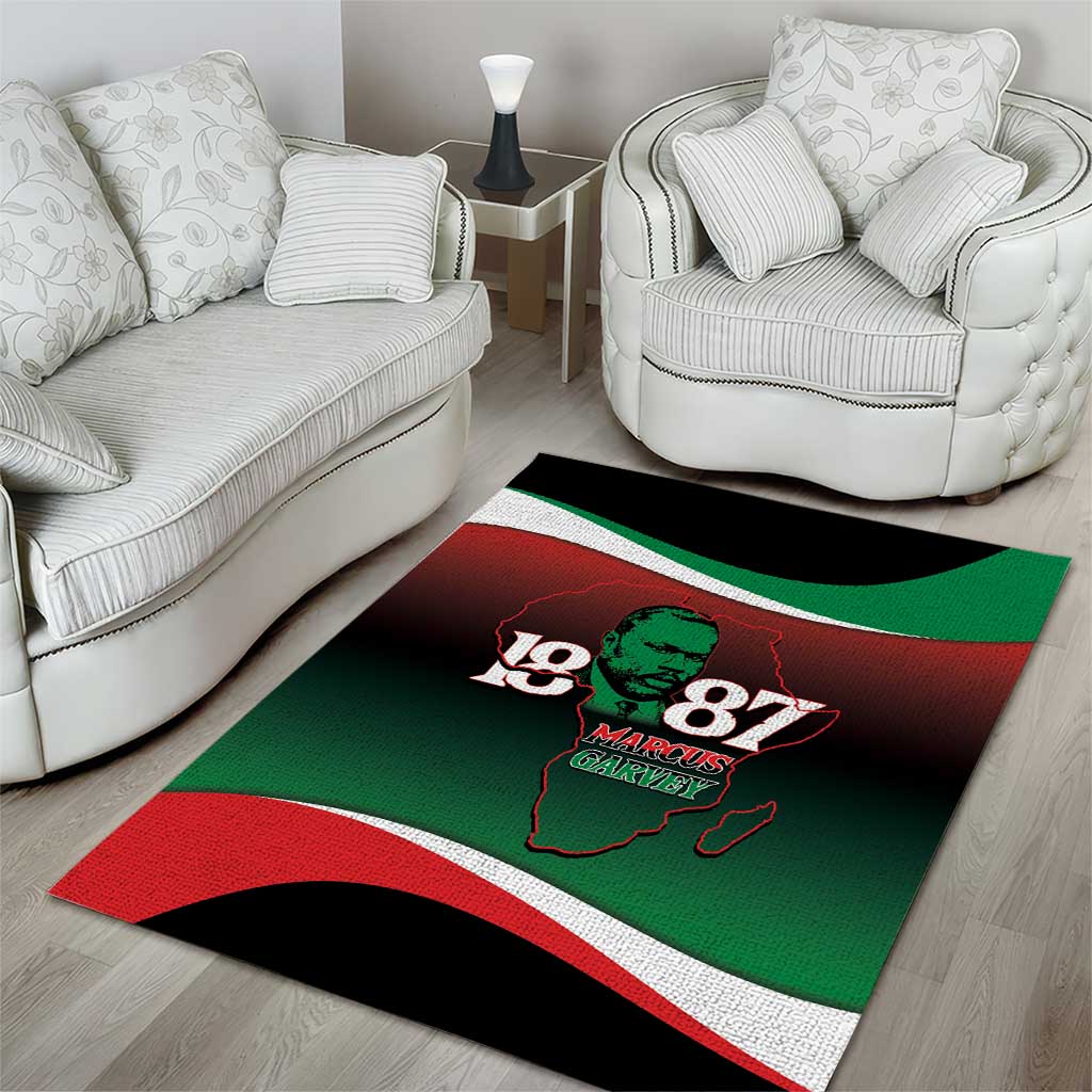 Marcus Garvey 1887 Area Rug African Map Curves Style - African Pride