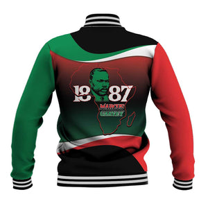 Marcus Garvey 1887 Baseball Jacket African Map Curves Style - African Pride