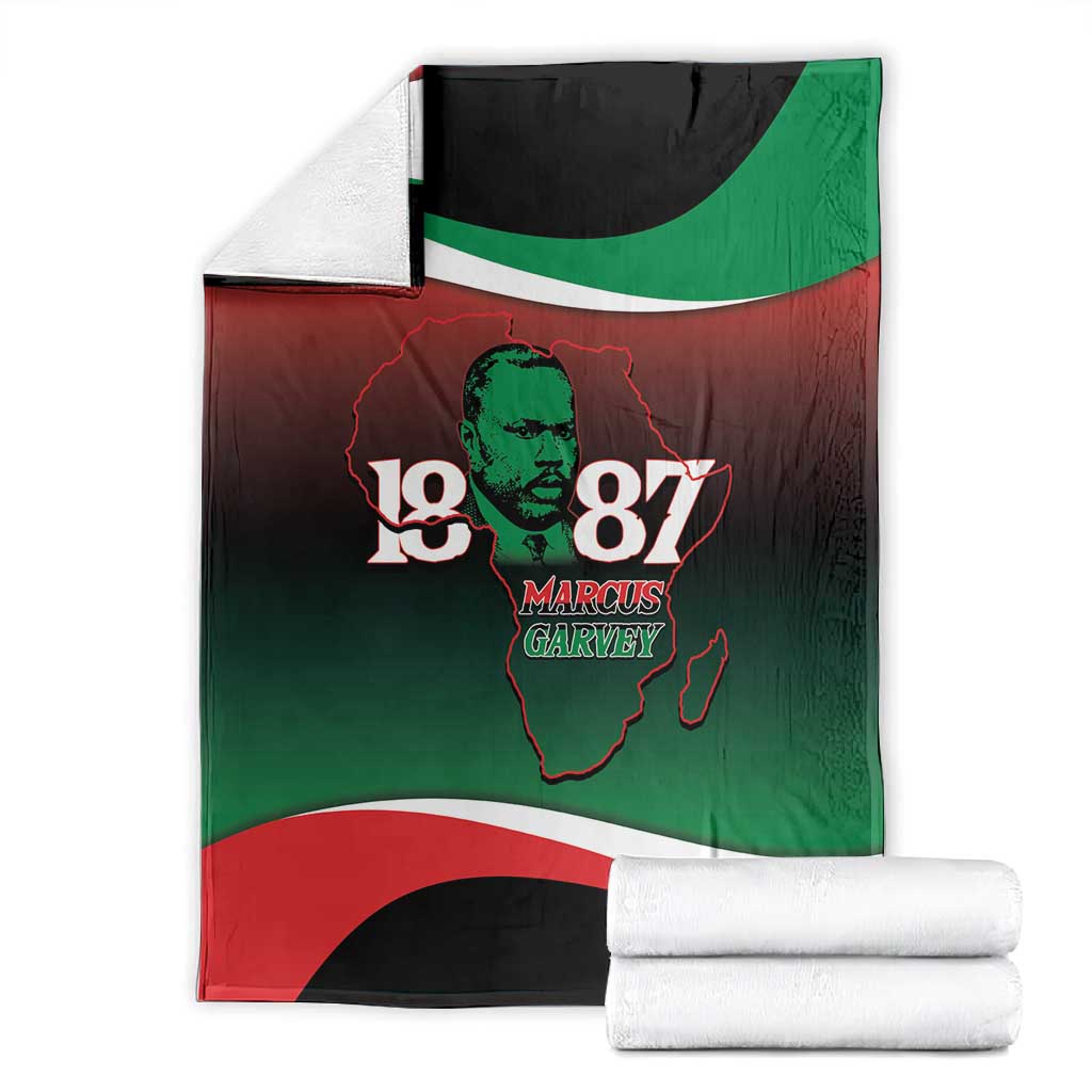 Marcus Garvey 1887 Blanket African Map Curves Style - African Pride