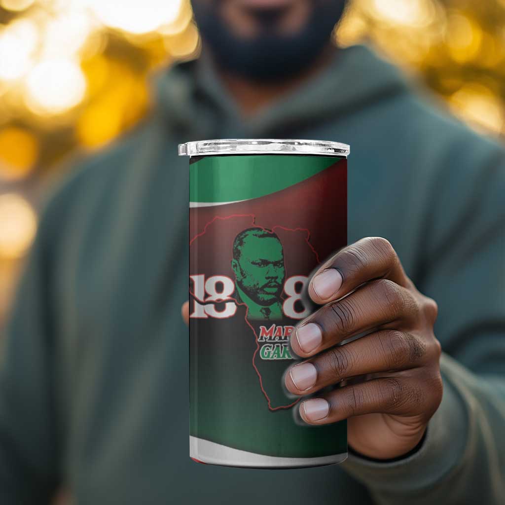 Marcus Garvey 1887 4 in 1 Can Cooler Tumbler African Map Curves Style - African Pride