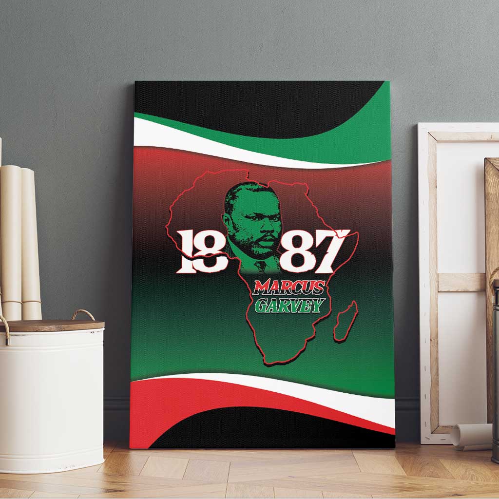 Marcus Garvey 1887 Canvas Wall Art African Map Curves Style - African Pride