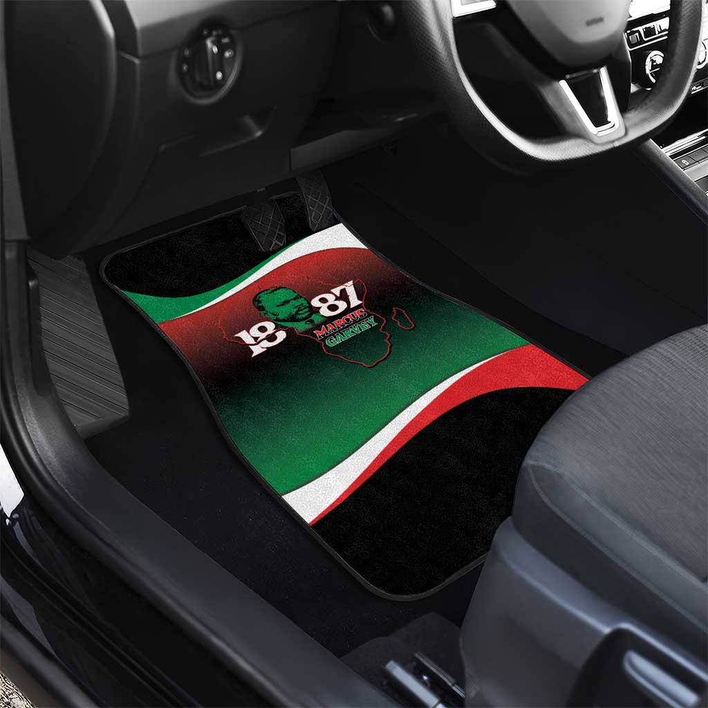 Marcus Garvey 1887 Car Mats African Map Curves Style - African Pride