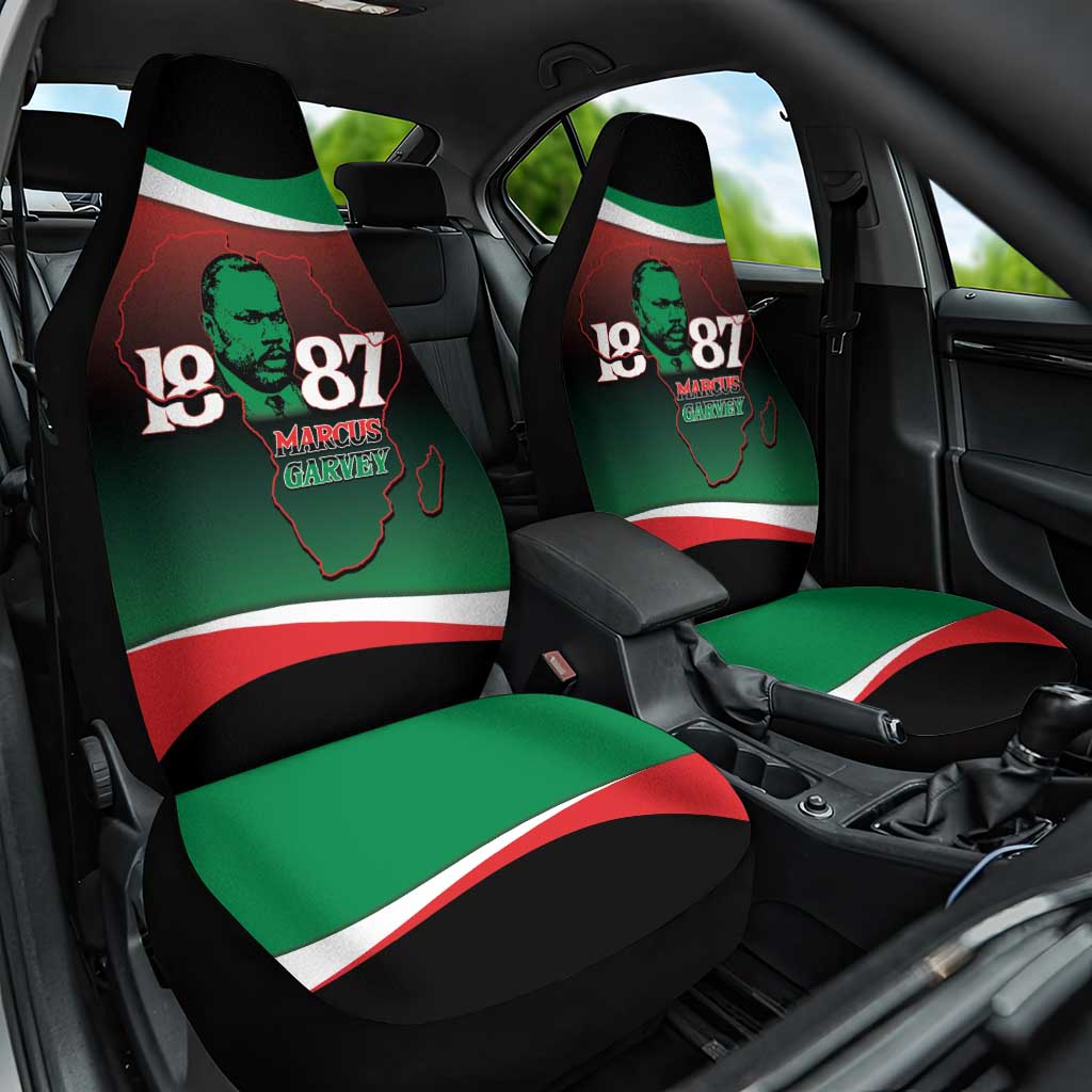 Marcus Garvey 1887 Car Seat Cover African Map Curves Style - African Pride