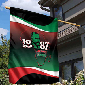 Marcus Garvey 1887 Garden Flag African Map Curves Style - African Pride