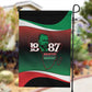Marcus Garvey 1887 Garden Flag African Map Curves Style - African Pride