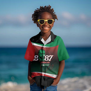 Marcus Garvey 1887 Kid Hawaiian Shirt African Map Curves Style - African Pride