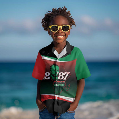 Marcus Garvey 1887 Kid Hawaiian Shirt African Map Curves Style - African Pride