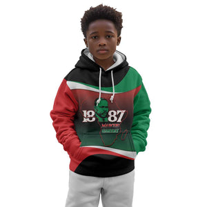 Marcus Garvey 1887 Kid Hoodie African Map Curves Style - African Pride