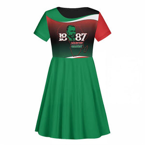 Marcus Garvey 1887 Kid Short Sleeve Dress African Map Curves Style - African Pride