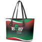 Marcus Garvey 1887 Leather Tote Bag African Map Curves Style - African Pride